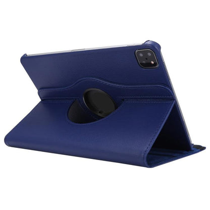 For iPad Pro 11 2025 / 2024 ENKAY 360 Degree Rotation Litchi Leather Smart Tablet Case(Dark Blue) by ENKAY