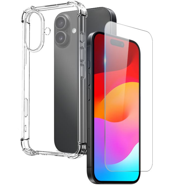 For iPhone 17 NORTHJO 2 in 1 TPU Airbag Shockproof Phone Case with Screen Film(Clear) by NORTHJO