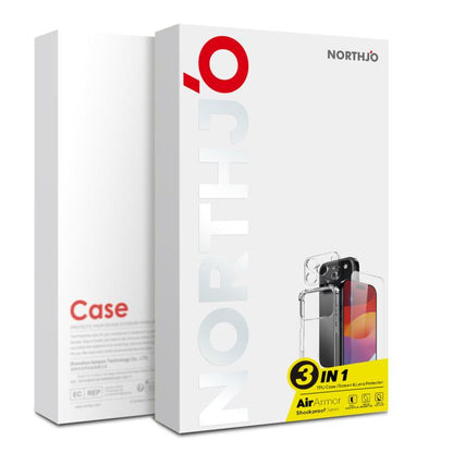 For iPhone 17 Pro NORTHJO 3 in 1 TPU Airbag Shockproof Phone Case with Screen Protector Lens Film(Clear) by NORTHJO