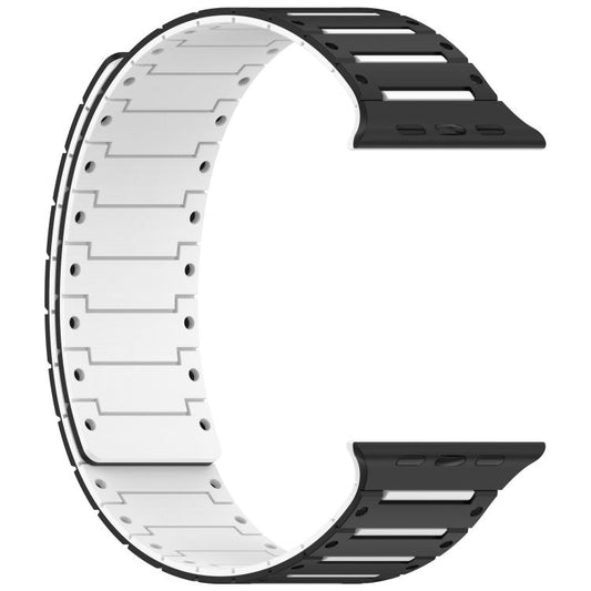 For Apple Watch 46mm / 49mm / 45mm / 44mm Colorful Spirit Piano Soft Magnetic Two-tone Watch Band(Black White) by bashfashion