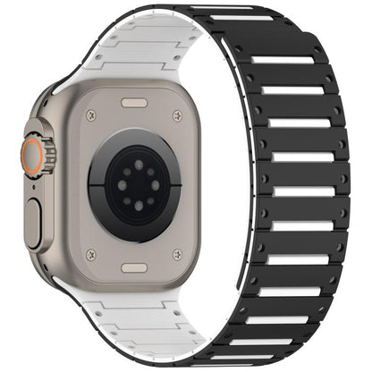 For Apple Watch 46mm / 49mm / 45mm / 44mm Colorful Spirit Piano Soft Magnetic Two-tone Watch Band(Black White) by bashfashion
