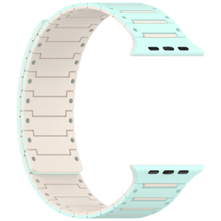 For Apple Watch 46mm / 49mm / 45mm / 44mm Colorful Spirit Piano Soft Magnetic Two-tone Watch Band(Mint Starlight) by bashfashion