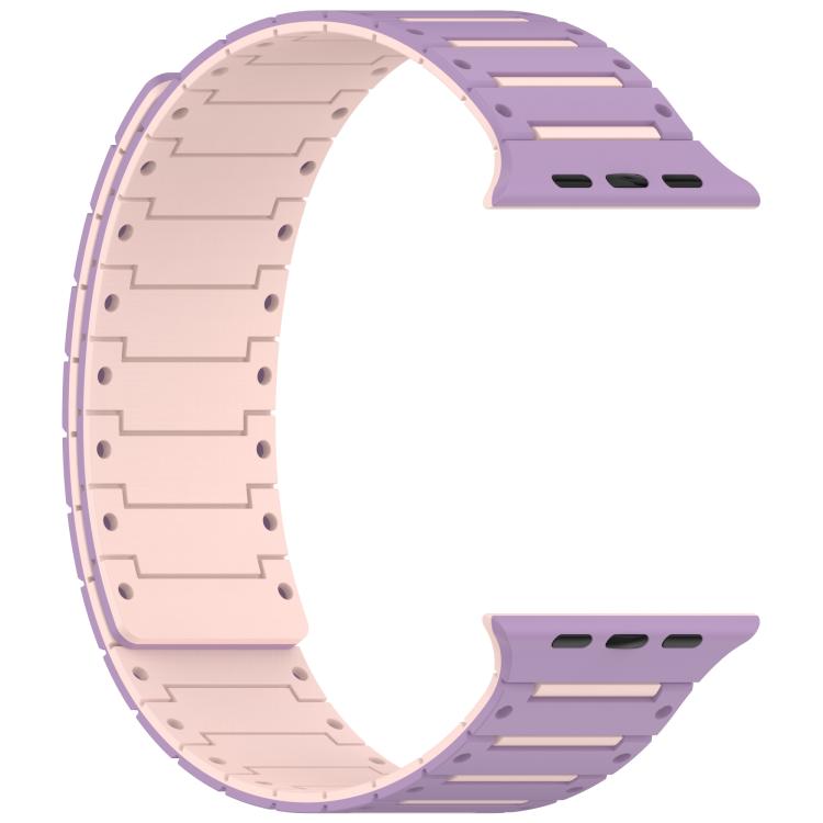 For Apple Watch 46mm / 49mm / 45mm / 44mm Colorful Spirit Piano Soft Magnetic Two-tone Watch Band(Lavender Sand) by bashfashion