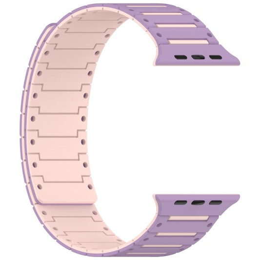 For Apple Watch 46mm / 49mm / 45mm / 44mm Colorful Spirit Piano Soft Magnetic Two-tone Watch Band(Lavender Sand) by bashfashion