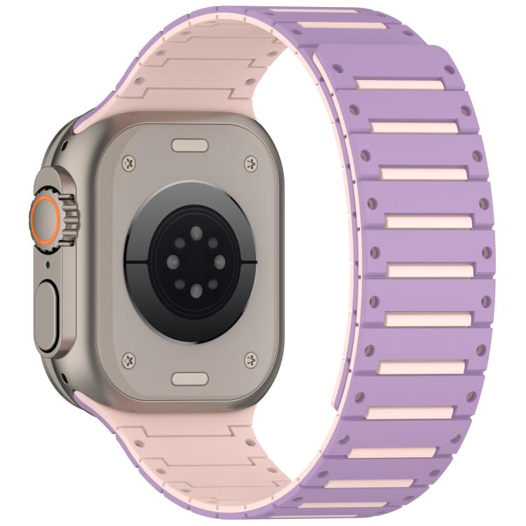 For Apple Watch 46mm / 49mm / 45mm / 44mm Colorful Spirit Piano Soft Magnetic Two-tone Watch Band(Lavender Sand) by bashfashion