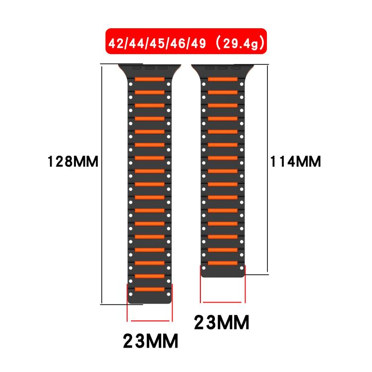 For Apple Watch 46mm / 49mm / 45mm / 44mm Colorful Spirit Piano Soft Magnetic Two-tone Watch Band(Burgundy Starlight) by bashfashion