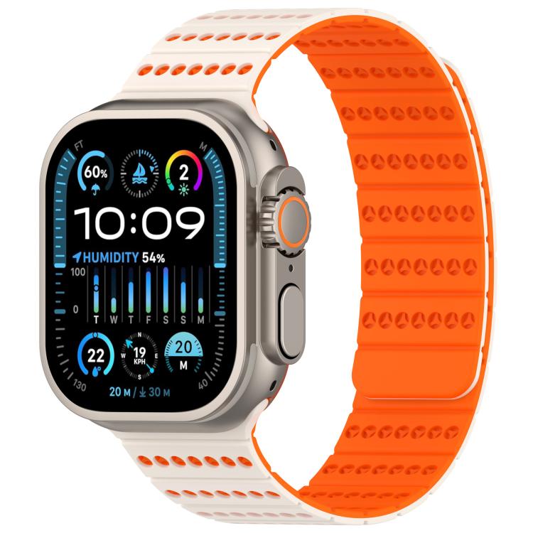 For Apple Watch 42mm / 41mm / 40mm / 38mm Honeycomb Magnetic Watch Band(Starlight Orange) by bashfashion