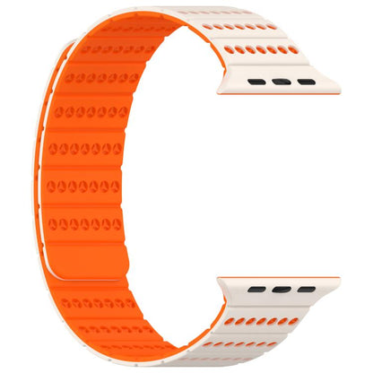 For Apple Watch 42mm / 41mm / 40mm / 38mm Honeycomb Magnetic Watch Band(Starlight Orange) by bashfashion