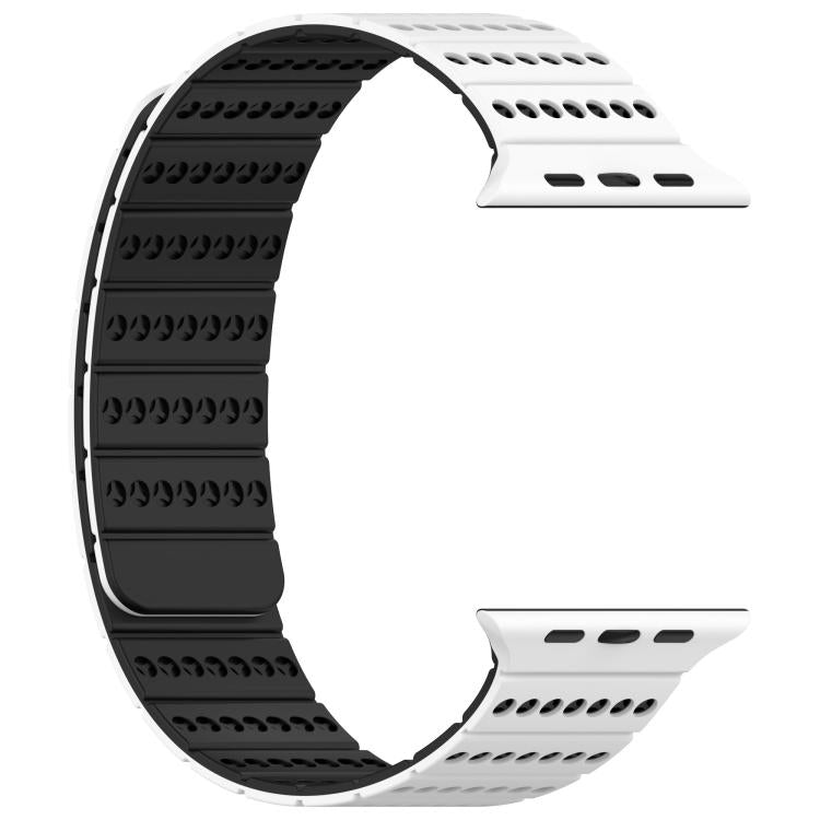 For Apple Watch 46mm / 49mm / 45mm / 44mm Honeycomb Magnetic Watch Band(White black) by bashfashion