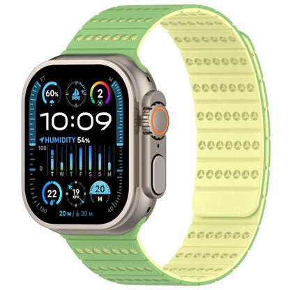 For Apple Watch 46mm / 49mm / 45mm / 44mm Honeycomb Magnetic Watch Band(Official Mint Yellow) by bashfashion
