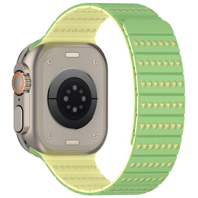 For Apple Watch 46mm / 49mm / 45mm / 44mm Honeycomb Magnetic Watch Band(Official Mint Yellow) by bashfashion