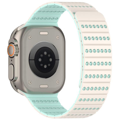 For Apple Watch 46mm / 49mm / 45mm / 44mm Honeycomb Magnetic Watch Band(Starlight Mint) by bashfashion