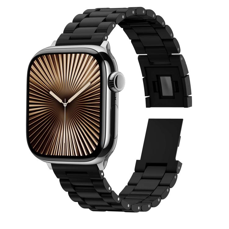 For Apple Watch 46mm / 49mm / 45mm / 44mm Candy Three-bead Magnetic Buckle PC Watch Band(Black) by bashfashion