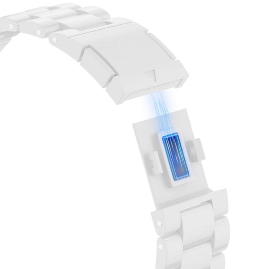 For Samsung Galaxy Watch 7 40mm / 44mm Candy Three Beads Magnetic Buckle Watch Band(White) by bashfashion