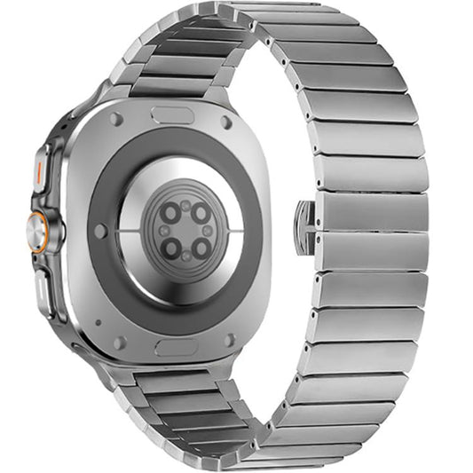 For Samsung Galaxy Watch Ultra 47mm / Ultra 2025 One-bead Butterfly Buckle Stainless Steel Watch Band(Silver) by bashfashion