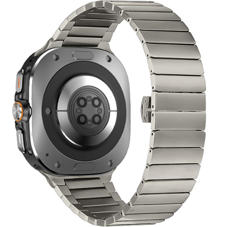 For Samsung Galaxy Watch Ultra 47mm / Ultra 2025 One-bead Butterfly Buckle Stainless Steel Watch Band(Titanium) by bashfashion