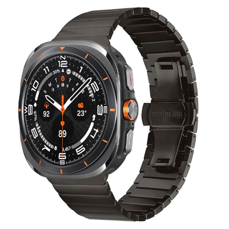 For Samsung Galaxy Watch Ultra 47mm / Ultra 2025 One-bead Butterfly Buckle Stainless Steel Watch Band(Grey) by bashfashion