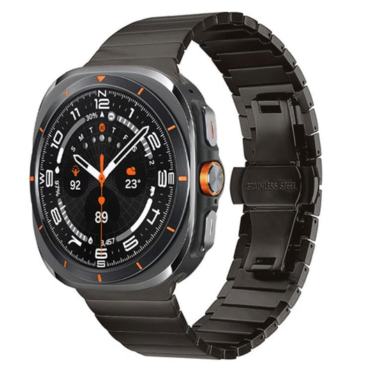 For Samsung Galaxy Watch Ultra 47mm / Ultra 2025 One-bead Butterfly Buckle Stainless Steel Watch Band(Grey) by bashfashion