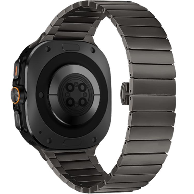 For Samsung Galaxy Watch Ultra 47mm / Ultra 2025 One-bead Butterfly Buckle Stainless Steel Watch Band(Grey) by bashfashion