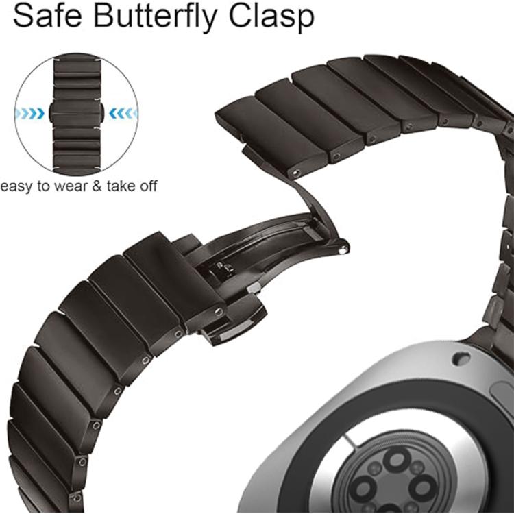 For Samsung Galaxy Watch Ultra 47mm / Ultra 2025 One-bead Butterfly Buckle Stainless Steel Watch Band(Grey) by bashfashion