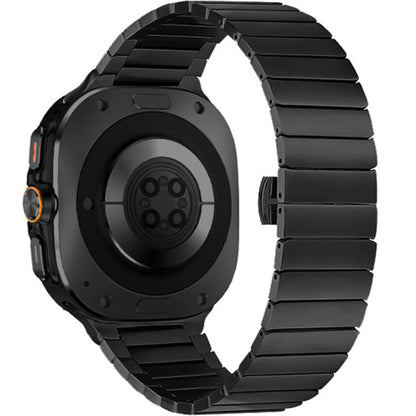 For Samsung Galaxy Watch Ultra 47mm / Ultra 2025 One-bead Butterfly Buckle Stainless Steel Watch Band(Black) by bashfashion