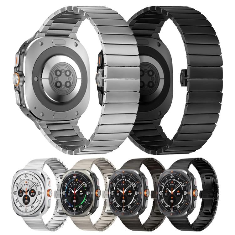 For Samsung Galaxy Watch Ultra 47mm / Ultra 2025 One-bead Butterfly Buckle Stainless Steel Watch Band(Silver) by bashfashion