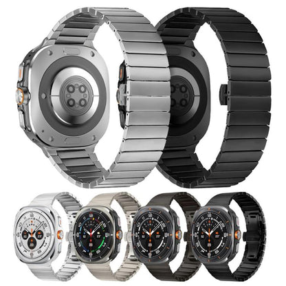 For Samsung Galaxy Watch Ultra 47mm / Ultra 2025 One-bead Butterfly Buckle Stainless Steel Watch Band(Grey) by bashfashion