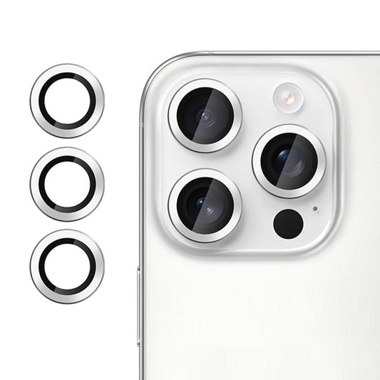 For iPhone 16 Pro Kalebol No Flicker Ultra-Thin Individual Camera Lens Tempered Glass Film(Silver) by Kalebol