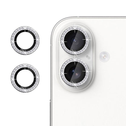 For iPhone 16 Kalebol Individual Camera Lens Diamond Ring Protector(Silver) by Kalebol