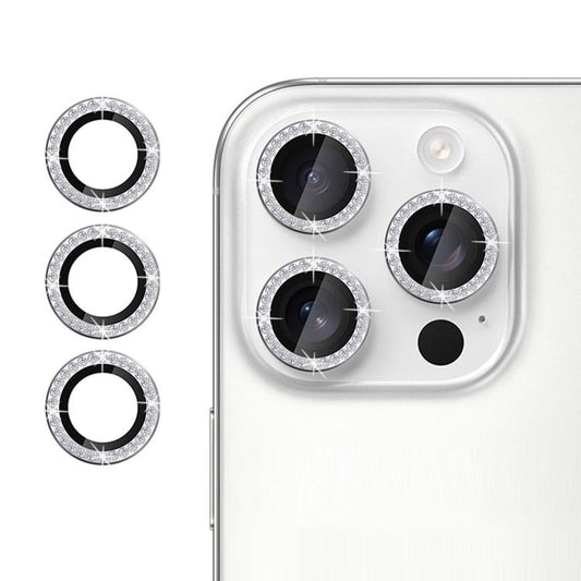 For iPhone 15 Pro Max Kalebol Individual Camera Lens Diamond Ring Protector(Silver) by Kalebol