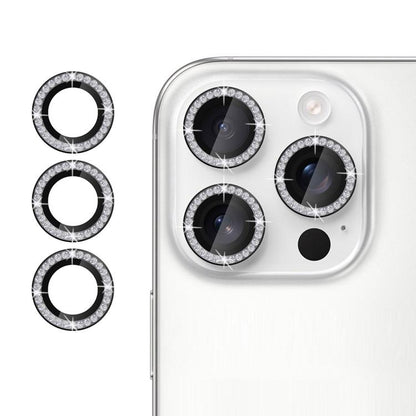 For iPhone 15 Pro Kalebol Individual Camera Lens Diamond Ring Protector(Black) by Kalebol