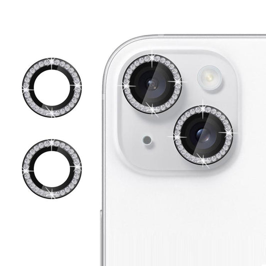 For iPhone 14 Plus Kalebol Individual Camera Lens Diamond Ring Protector(Black) by Kalebol