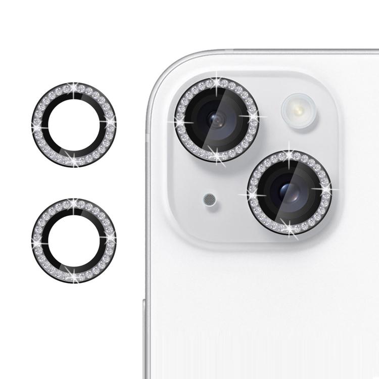 For iPhone 13 mini Kalebol Individual Camera Lens Diamond Ring Protector(Black) by Kalebol