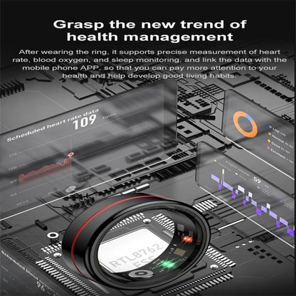 R04 SIZE 7 Smart Ring, Support Heart Rate / Blood Oxygen / Sleep Monitoring / Take Photos(Black) by bashfashion