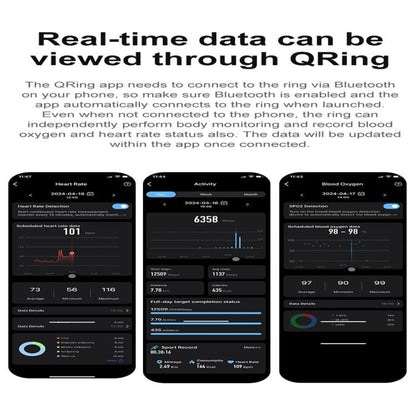 R04 SIZE 8 Smart Ring, Support Heart Rate / Blood Oxygen Monitoring / Sleep / Take Photos(Black) by bashfashion