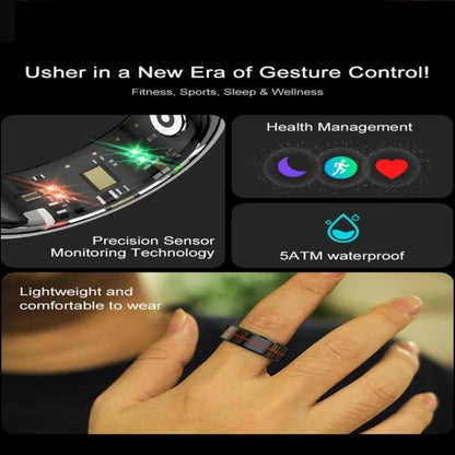 R04 SIZE 11 Smart Ring, Support Heart Rate / Blood Oxygen / Sleep Monitoring / Take Photos(Black) by bashfashion