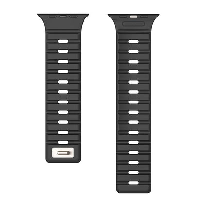 For Apple Watch 46mm / 49mm / 45mm / 44mm Norman Magnetic Silicone Watch Band(Black) by bashfashion