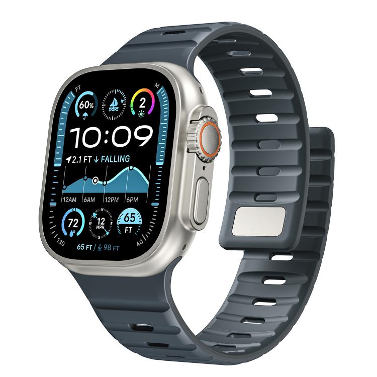 For Apple Watch 42mm / 41mm / 40mm / 38mm Norman Magnetic Silicone Watch Band(Midnight Color) by bashfashion