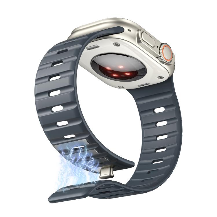 For Apple Watch 42mm / 41mm / 40mm / 38mm Norman Magnetic Silicone Watch Band(Midnight Color) by bashfashion