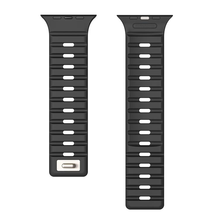 For Apple Watch 42mm / 41mm / 40mm / 38mm Norman Magnetic Silicone Watch Band(Black) by bashfashion