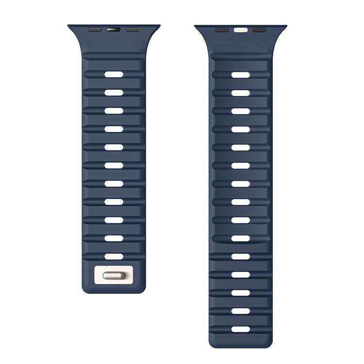 For Apple Watch 42mm / 41mm / 40mm / 38mm Norman Magnetic Silicone Watch Band(Dark Blue) by bashfashion