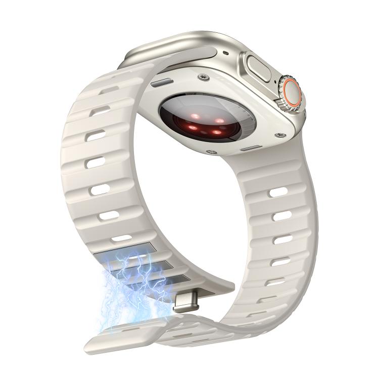 For Apple Watch 42mm / 41mm / 40mm / 38mm Norman Magnetic Silicone Watch Band(Starlight) by bashfashion