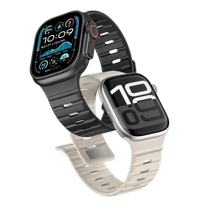 For Apple Watch 46mm / 49mm / 45mm / 44mm Norman Magnetic Silicone Watch Band(Starlight) by bashfashion