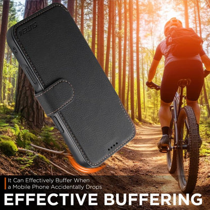 For iPhone 17 Pro Max Suteni Q05 2-in-1 Multi-function MagSafe Wallet Litchi Leather Phone Case(Black) by Suteni