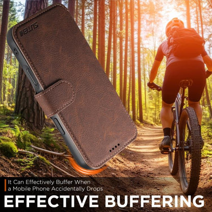 For iPhone 17 Pro Suteni Q05 2-in-1 Multi-function MagSafe Wallet Litchi Leather Phone Case(Brown) by Suteni
