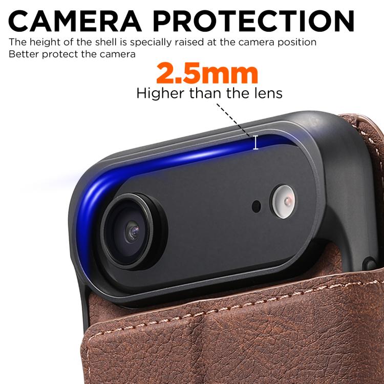 For iPhone Air Suteni Q05 2-in-1 Multi-function MagSafe Wallet Litchi Leather Phone Case(Brown) by Suteni