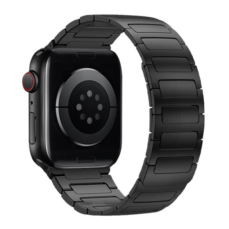 For Apple Watch 46mm / 49mm / 45mm / 44mm I-Beam Magnetic Stainless Steel Strap(Black) by bashfashion