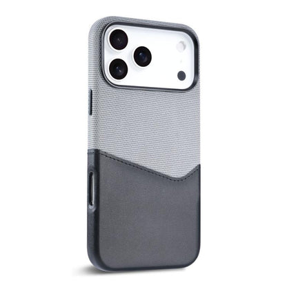 For iPhone 17 Pro Max Kalebol Cloth Textue Stitching Card Slot Magnetic Phone Case(Black) by Kalebol