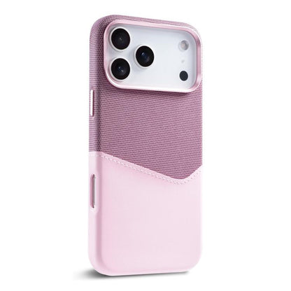 For iPhone 17 Pro Max Kalebol Cloth Textue Stitching Card Slot Magnetic Phone Case(Pink) by Kalebol