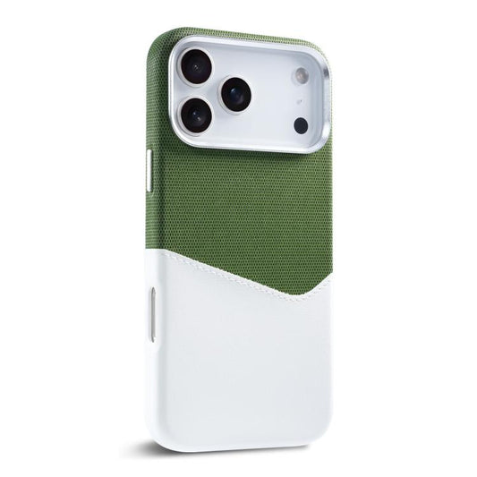 For iPhone 17 Pro Max Kalebol Cloth Textue Stitching Card Slot Magnetic Phone Case(Green) by Kalebol